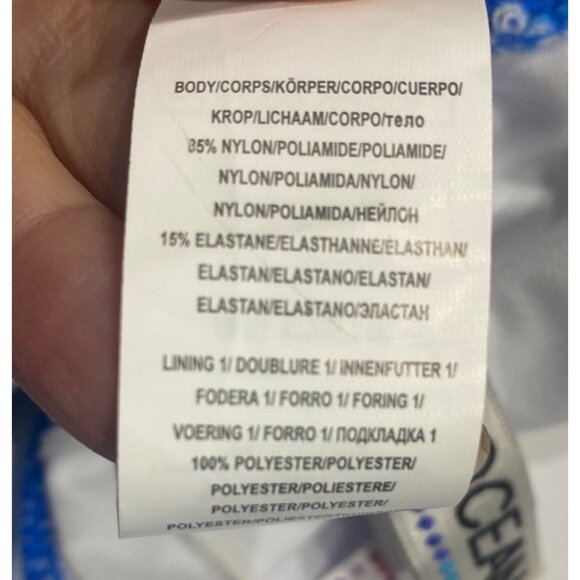 NWT $84 24th & Ocean Tankini Swim Top 18W Blue Tie Dye Plus Size‎ Swimwear $94 - Picture 5 of 13